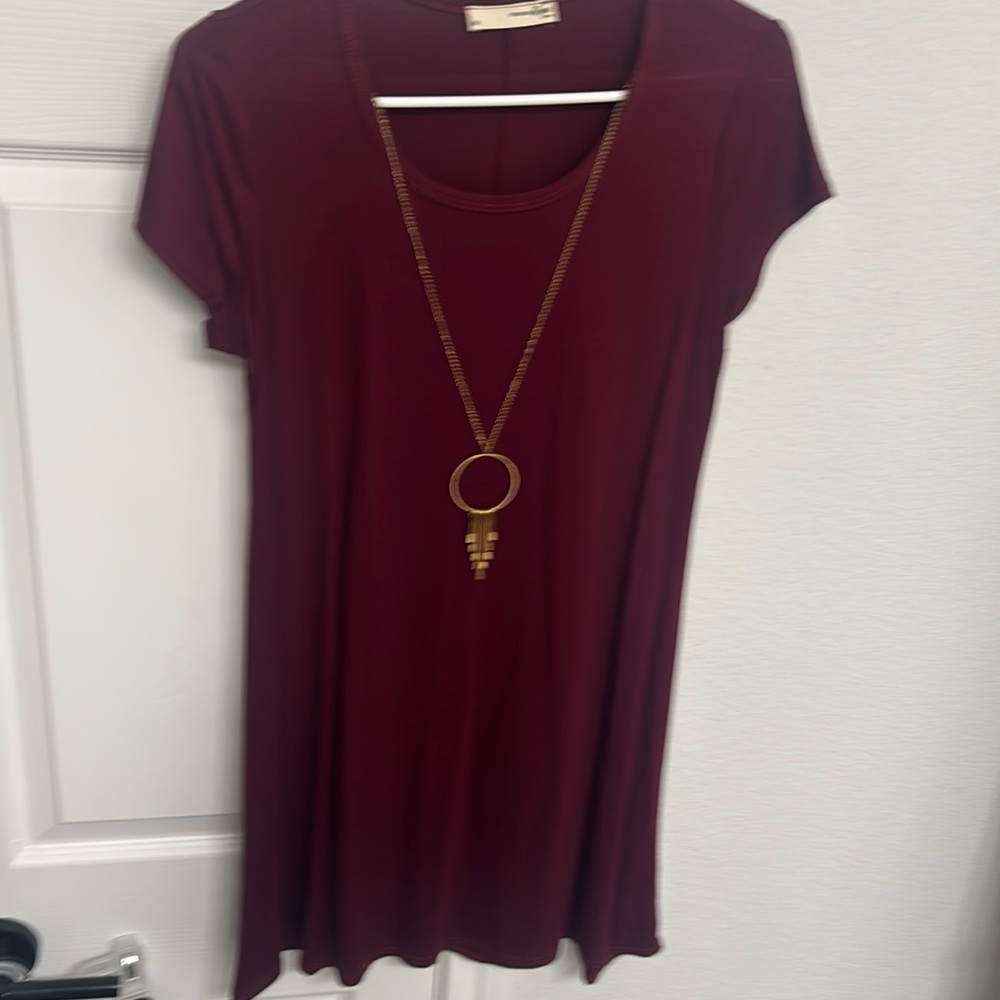Size medium maroon knee length dress